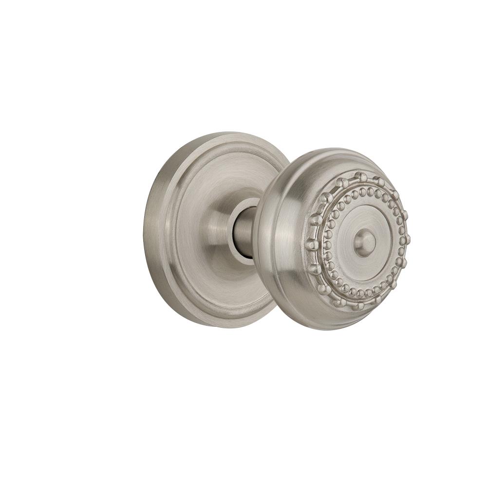 Nostalgic Warehouse CLAMEA Double Dummy Classic Rosette with Meadows Knob in Satin Nickel